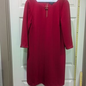 Arthur S. Levine TAHARI Vibrant Red Long Sleeve Dress - Size 12